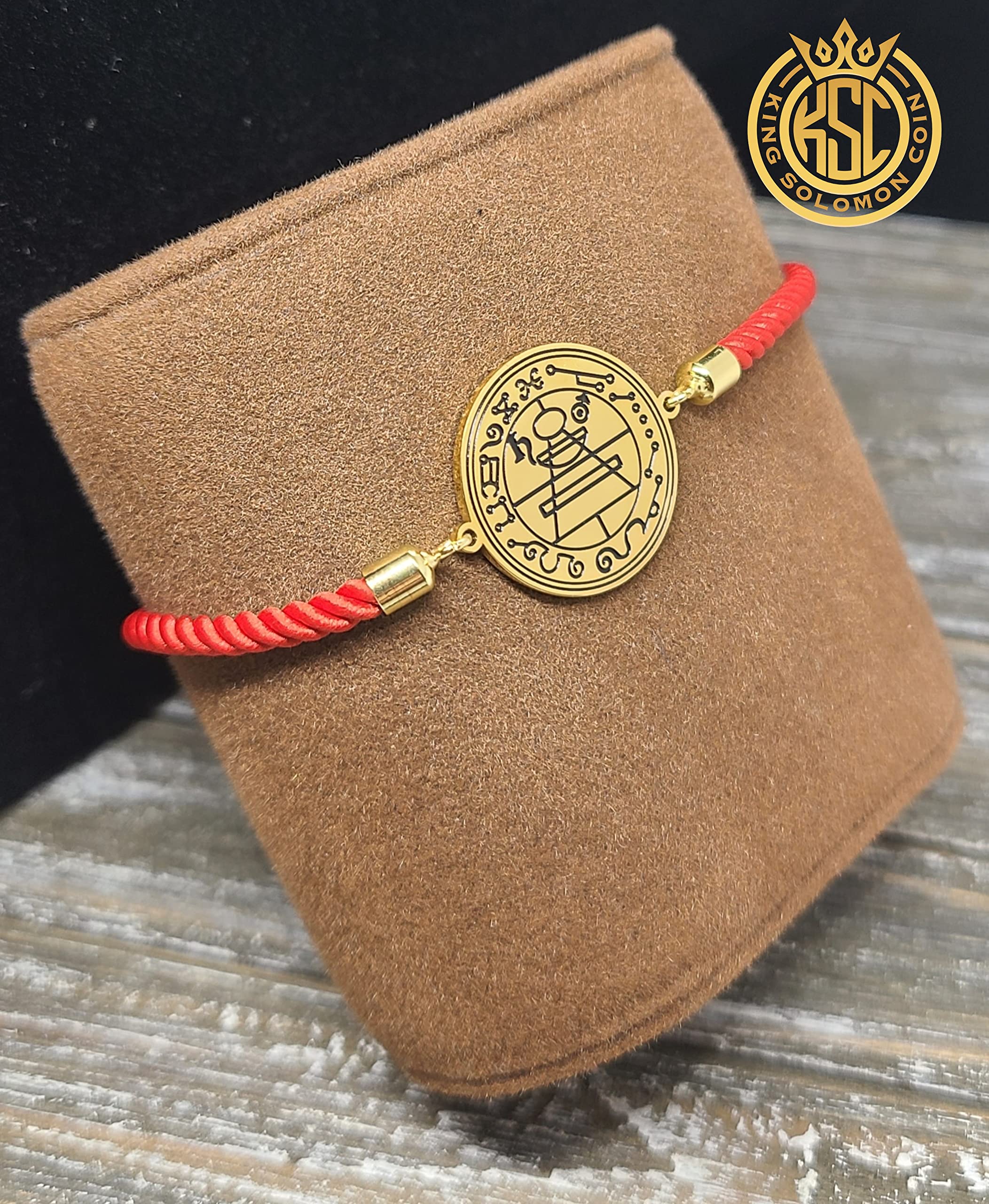 The Secret Seal Of Solomon + 72 names of God kabbalah King Solomon seal Coin Bracelet Red