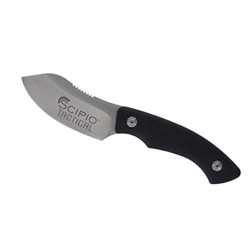 Scipio ST1001 Grunt Fixed-Blade Knife with Protective Leather Sheath, Small, 3" Blade