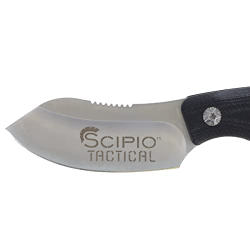 Scipio ST1001 Grunt Fixed-Blade Knife with Protective Leather Sheath, Small, 3" Blade