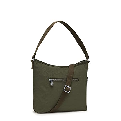 Kipling Womens Women's Belammie Handbag, Organize Accessories, Spacious Interior, Removable Strap, Nylon T Shoulder Bag, Jaded Green Tonal, 10.5 L x 11 H 4 D US