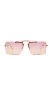 versace women's medusa rimless sunglasses, gold/clear orange fuchsia, one size