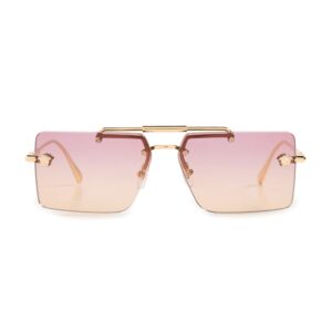 Versace Women's Medusa Rimless Sunglasses, Gold/Clear Orange Fuchsia, One Size