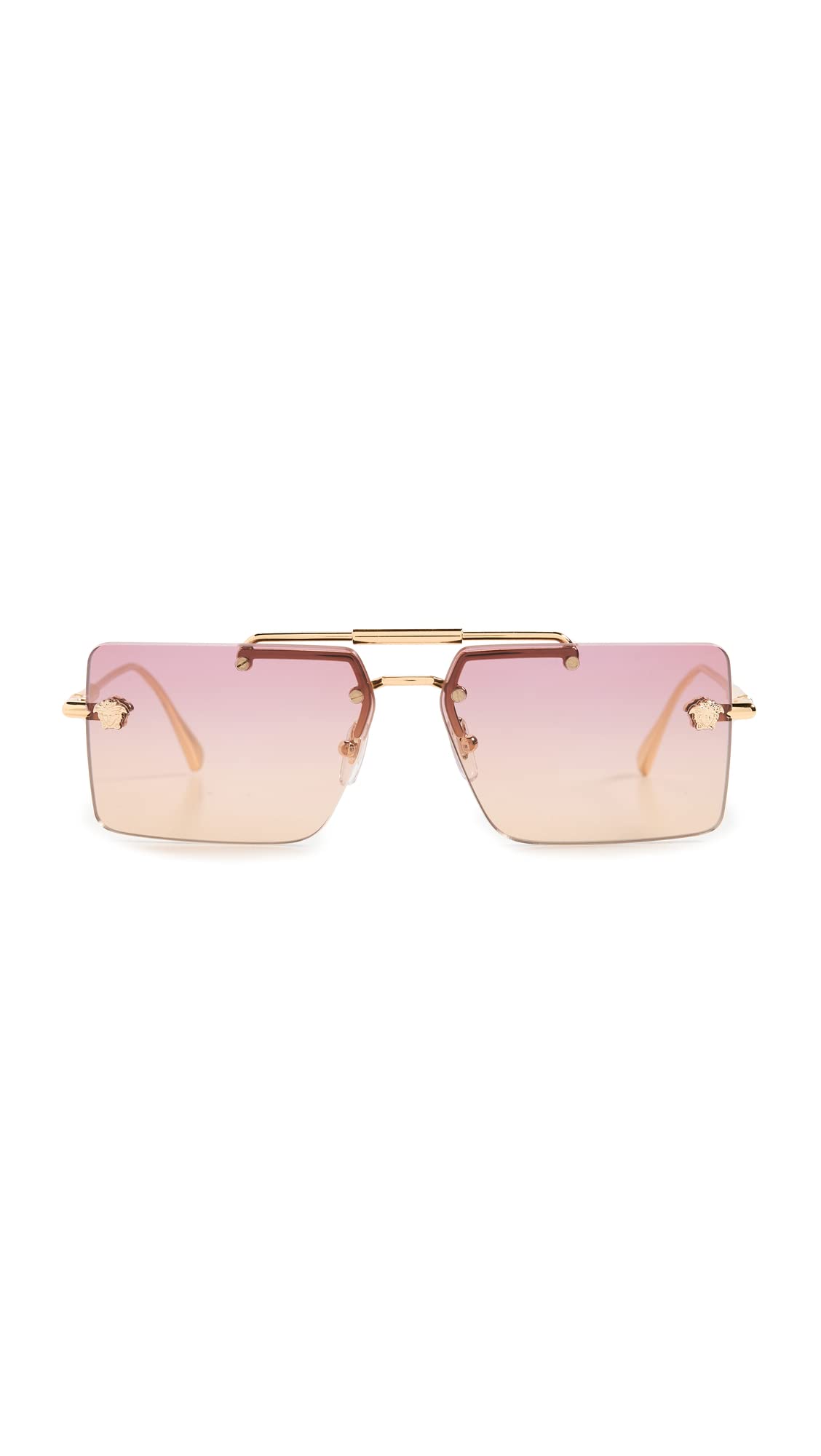 Versace Women's Medusa Rimless Sunglasses, Gold/Clear Orange Fuchsia, One Size