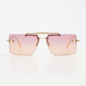 Versace Women's Medusa Rimless Sunglasses, Gold/Clear Orange Fuchsia, One Size