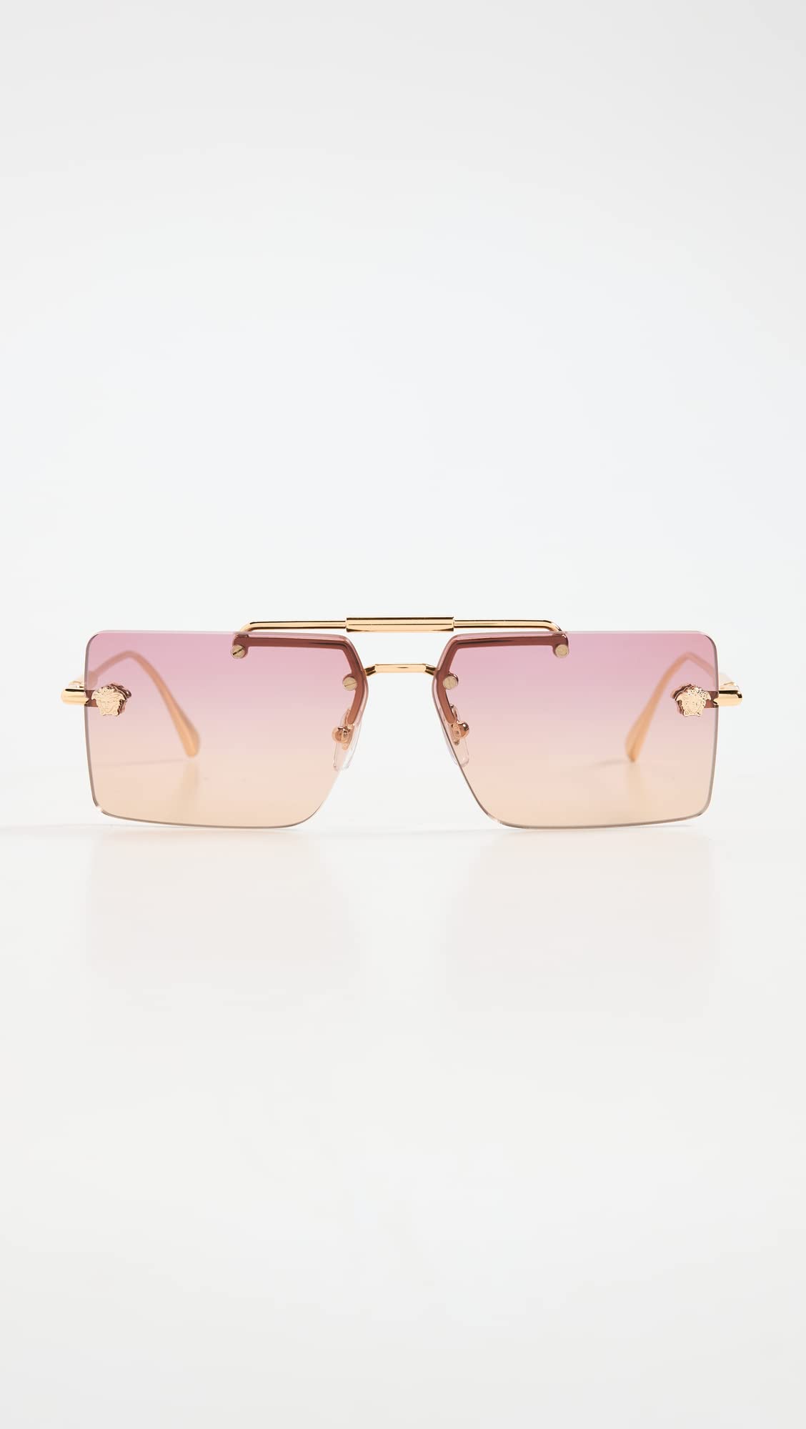 Versace Women's Medusa Rimless Sunglasses, Gold/Clear Orange Fuchsia, One Size