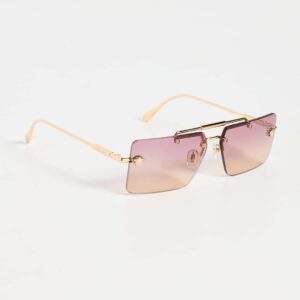 Versace Women's Medusa Rimless Sunglasses, Gold/Clear Orange Fuchsia, One Size