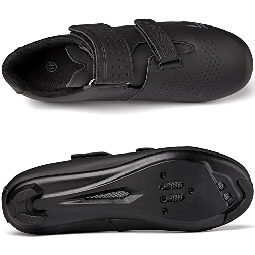 Mens Womens Cycling Shoes Compatible with Pelaton Road Bike Pelaton Shoes Riding Shoes Bicycle Pre-Installed Delta Cleats(1_Black,37)