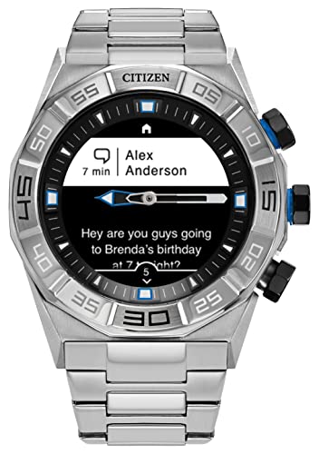 Citizen CZ Smart Gen 1 Hybrid smartwatch 44mm, Continuous Heart Rate Tracking, Fitness Activity, Golf App, Displays Notifications and Messages, Bluetooth Connection, 15 Day Battery Life