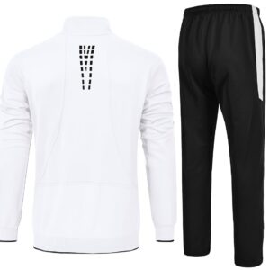 YSENTO Men's Tracksuits Set Outfits 2 Piece Jogging Suits Warm Up Running Track Sets Sweatsuits White M