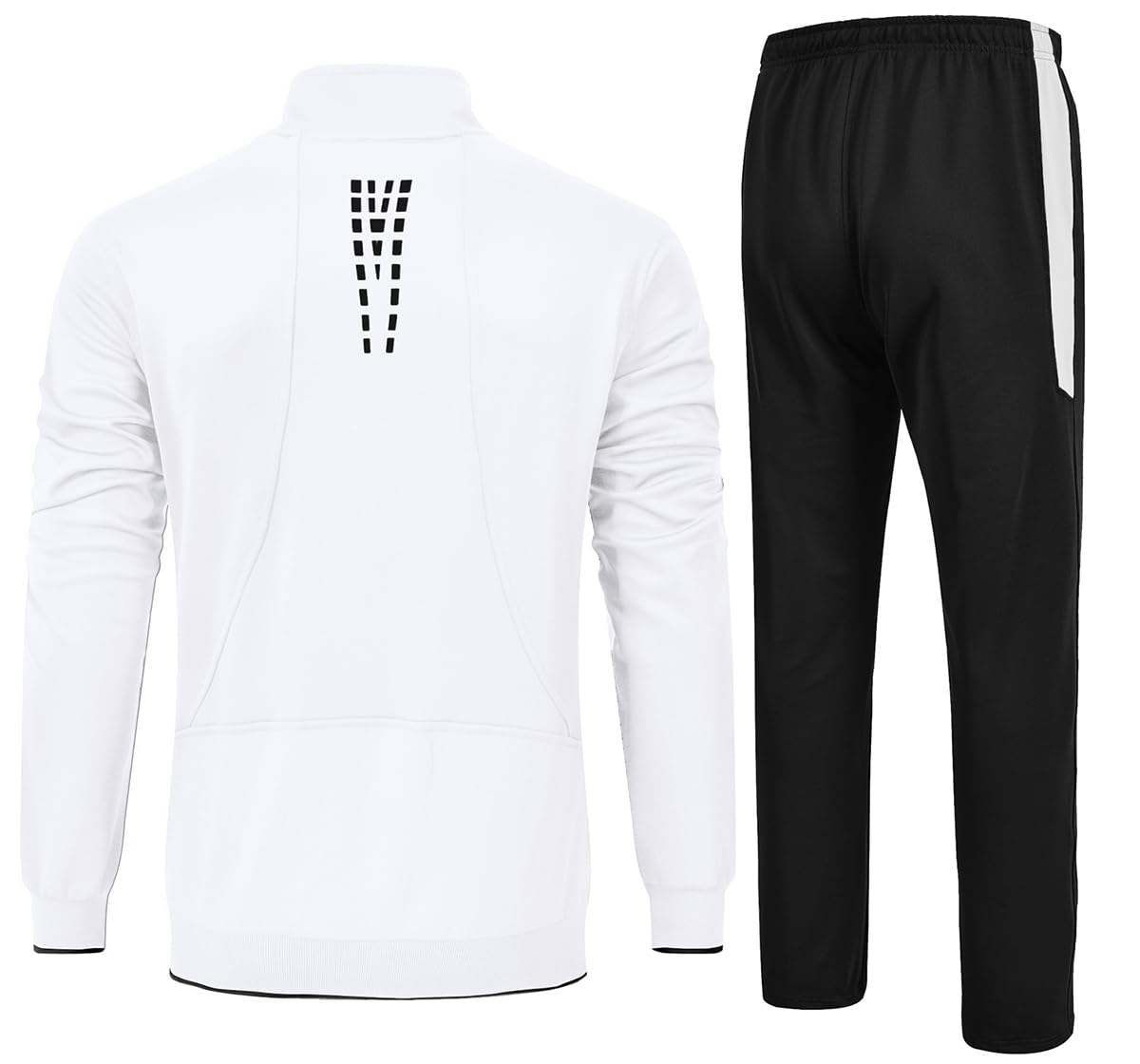 YSENTO Men's Tracksuits Set Outfits 2 Piece Jogging Suits Warm Up Running Track Sets Sweatsuits White M