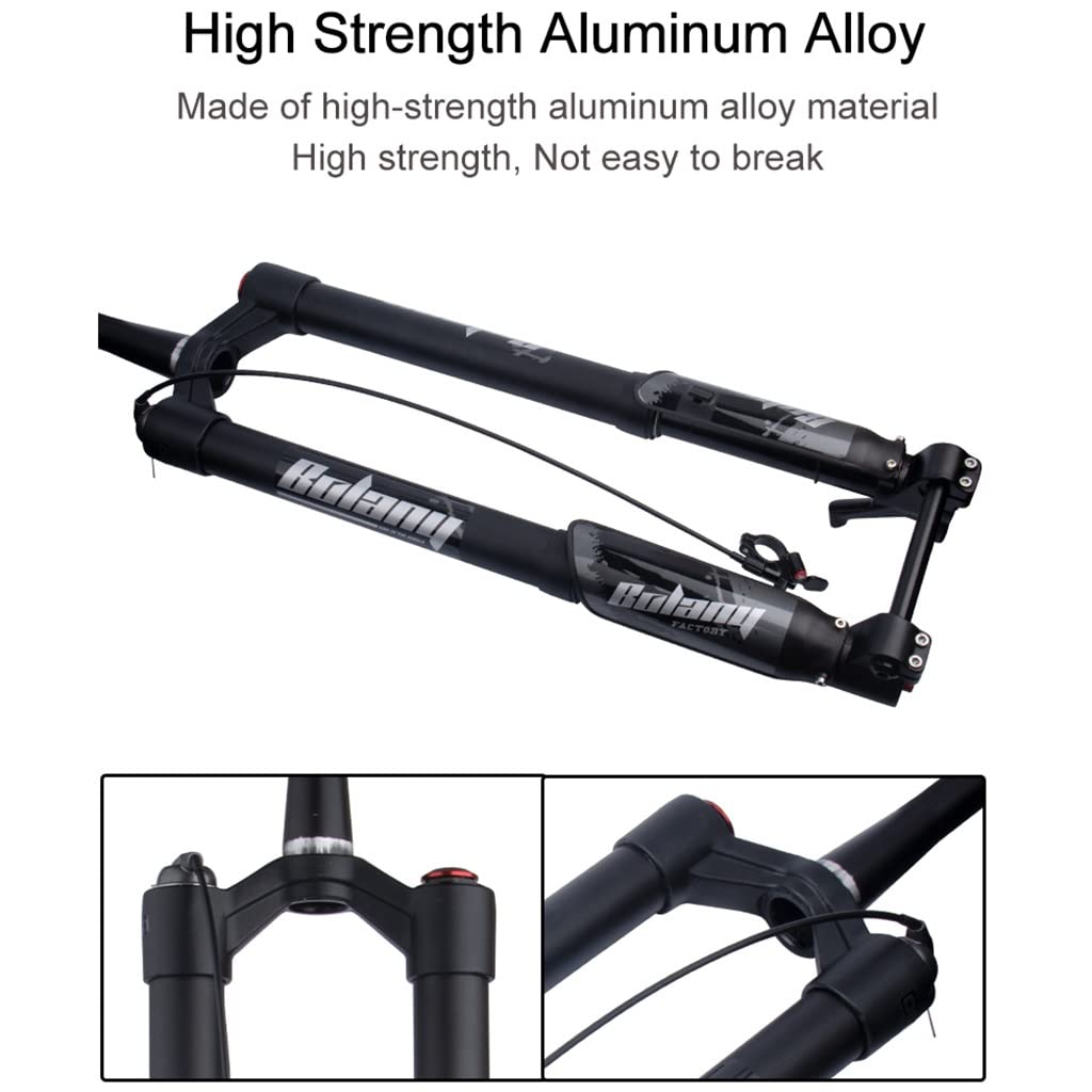 LHHL Bicycles Inverted Fork 26 27.5 29er Bike Air Suspension Fork Travel 140mm 1-1/2"Tapered Remote Lockout Boost Thru Axle 15×110mm Rebound Adjustment Fit XC Mountain Bike