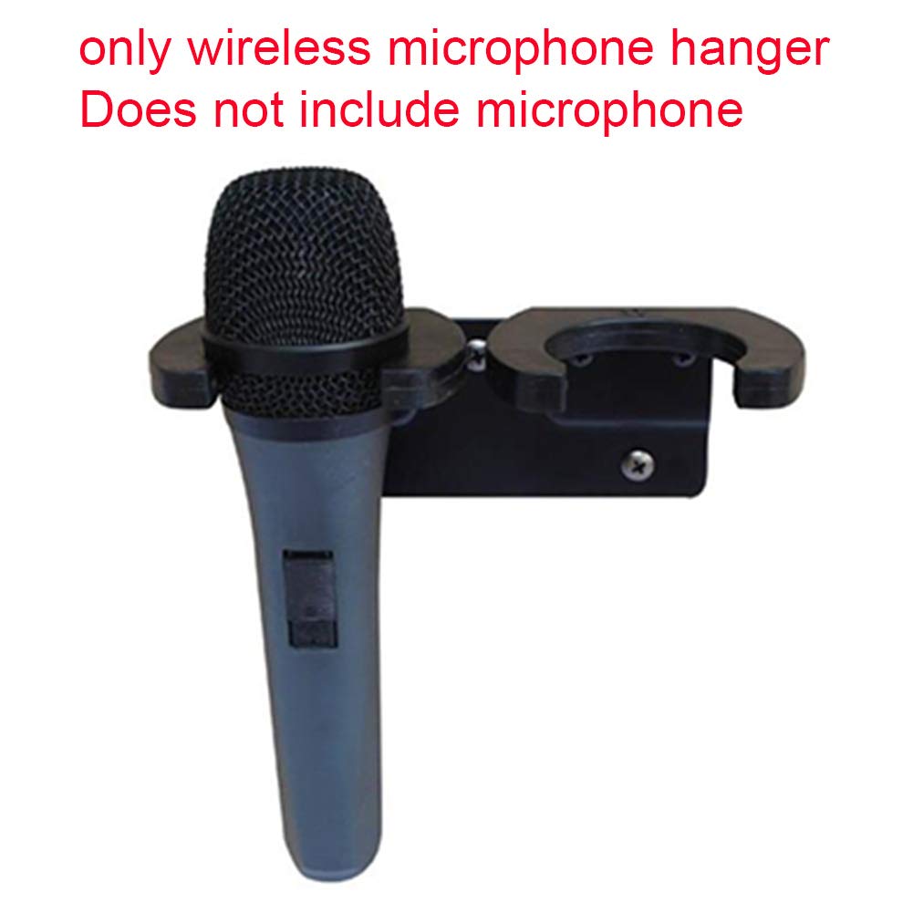 Microphone Holder, Wireless Microphone Holder for Mic Stand Wall Mounted Microphone Hanger Clip Double Hook Stands Holder Bracket Rack Clamp with Screws Microphone Accessories