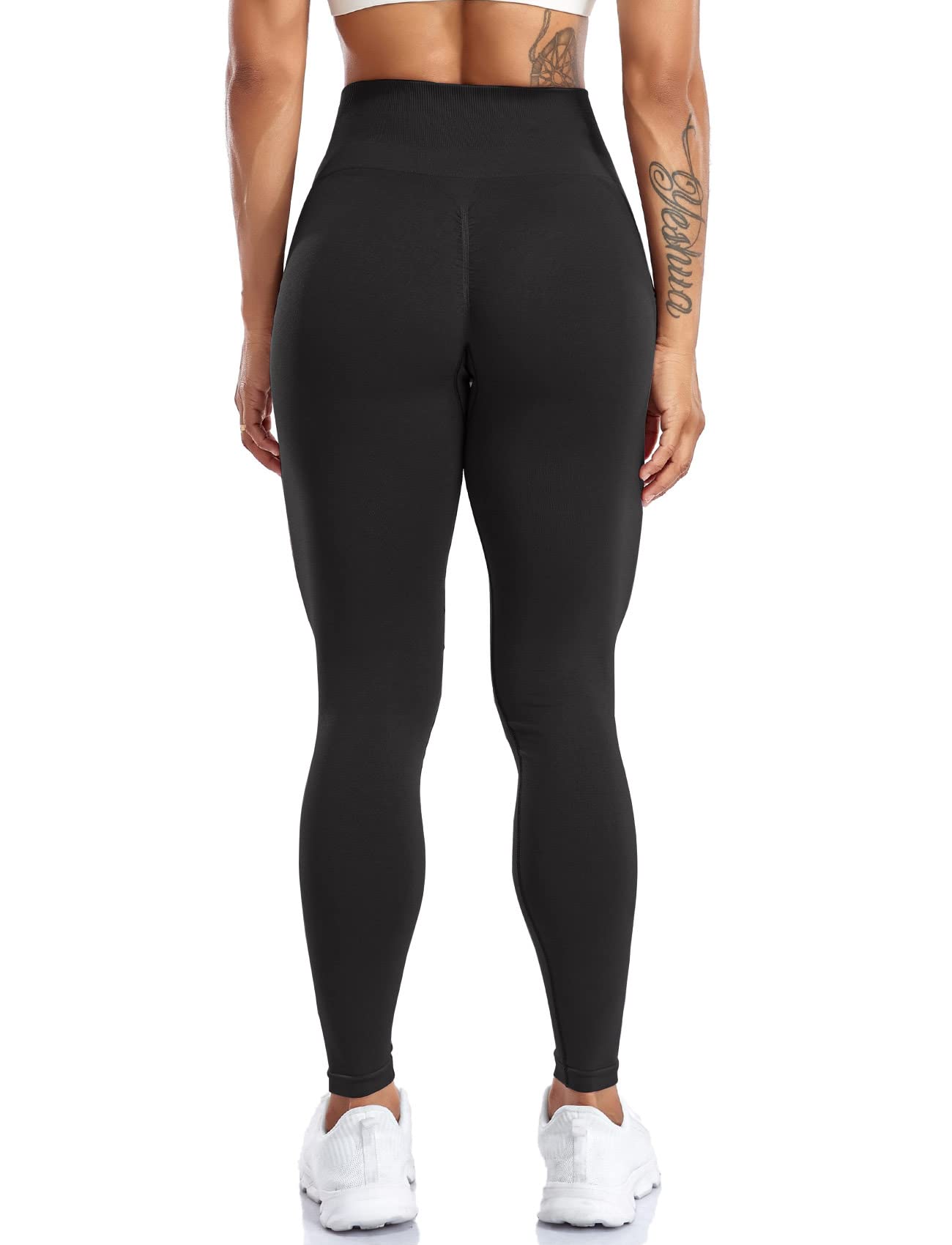 SEASUM Seamless Leggings for Women High Waisted Workout Gym Smile Contou Yoga Pants Tights