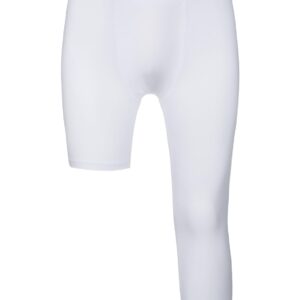 BALEAF One Leg Compression Tights Youth Basketball Leggings 3/4 Boys Sports Base Layer Capri Running Pants White M