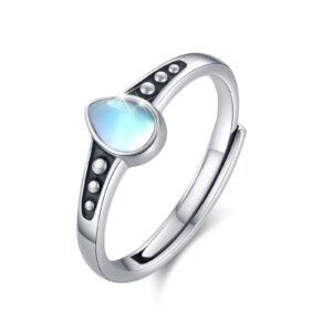 cuoka miracle moonstone ring 925 sterling silver moonstone open adjustable ring moonstone jewelry gift for women daughter friends