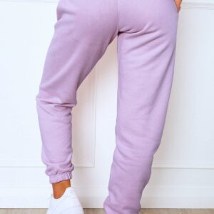 Waitfairy Women's High Waisted Sweatpants Cinch Bottom Jogger Pants with Pockets for Teen Girls Light Purple L