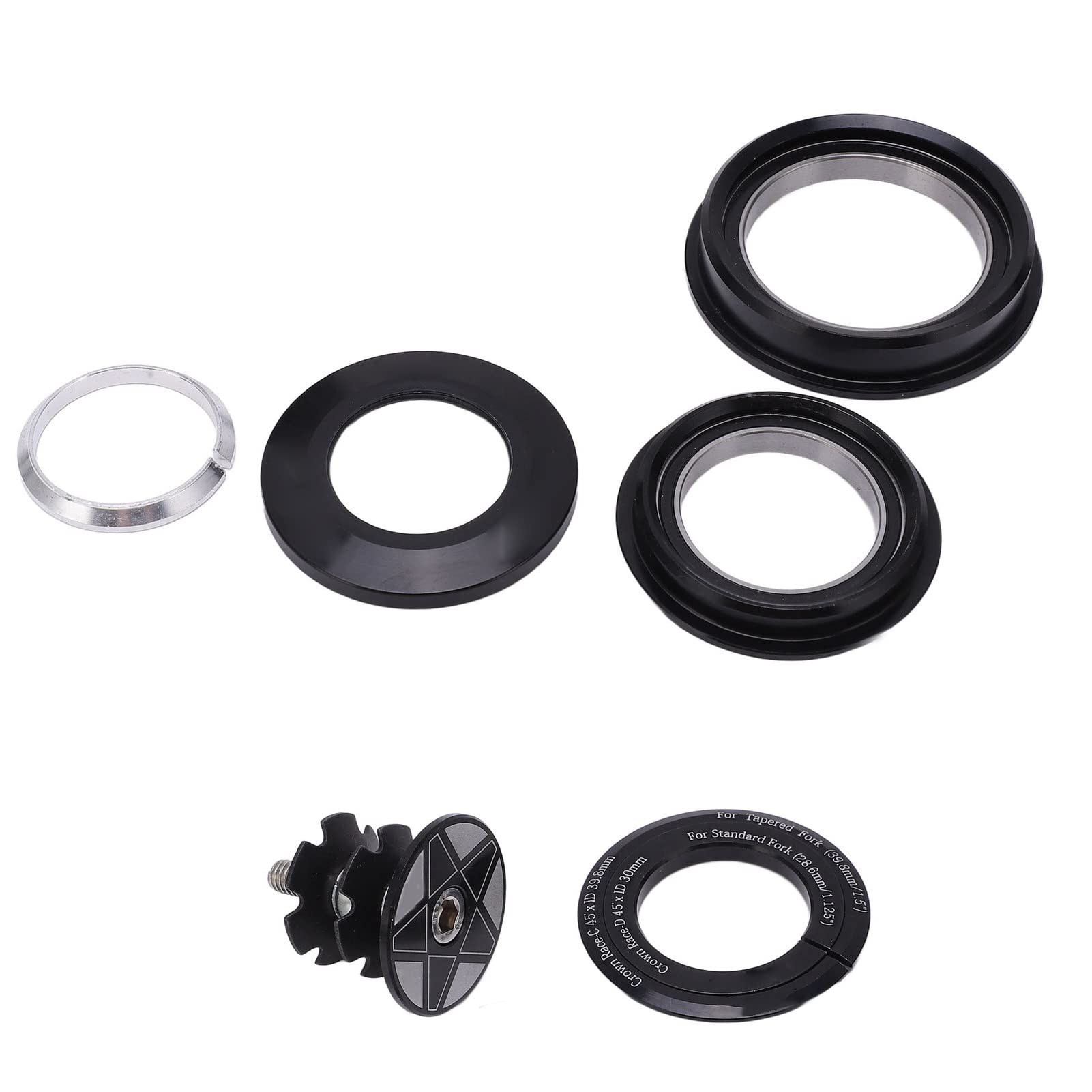 BuyWeek Bike Headset Bearings, Aluminum Alloy Bicycle Headset Top Caps Bearings Bicycle Accessories for Mountain Road Bike