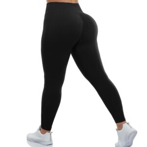 SEASUM Seamless Leggings for Women High Waisted Workout Gym Smile Contou Yoga Pants Tights