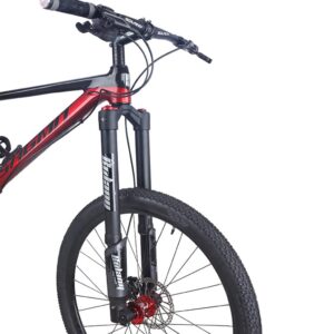 LHHL Bicycles Inverted Fork 26 27.5 29er Bike Air Suspension Fork Travel 140mm 1-1/2"Tapered Remote Lockout Boost Thru Axle 15×110mm Rebound Adjustment Fit XC Mountain Bike