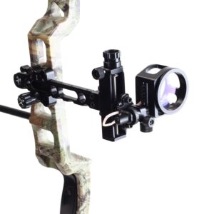 SOPOGER Archery Bow Sight for Compound Bows Target Hunting Single Pin or 5 Pin Bow Sight with 6X 1.75 Scope Lens Long Bar Right Hand for Quicker Sight Acquisition - Combos Available (5 Pin(6X)