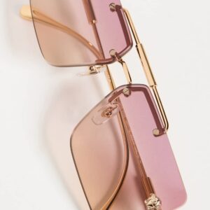 Versace Women's Medusa Rimless Sunglasses, Gold/Clear Orange Fuchsia, One Size