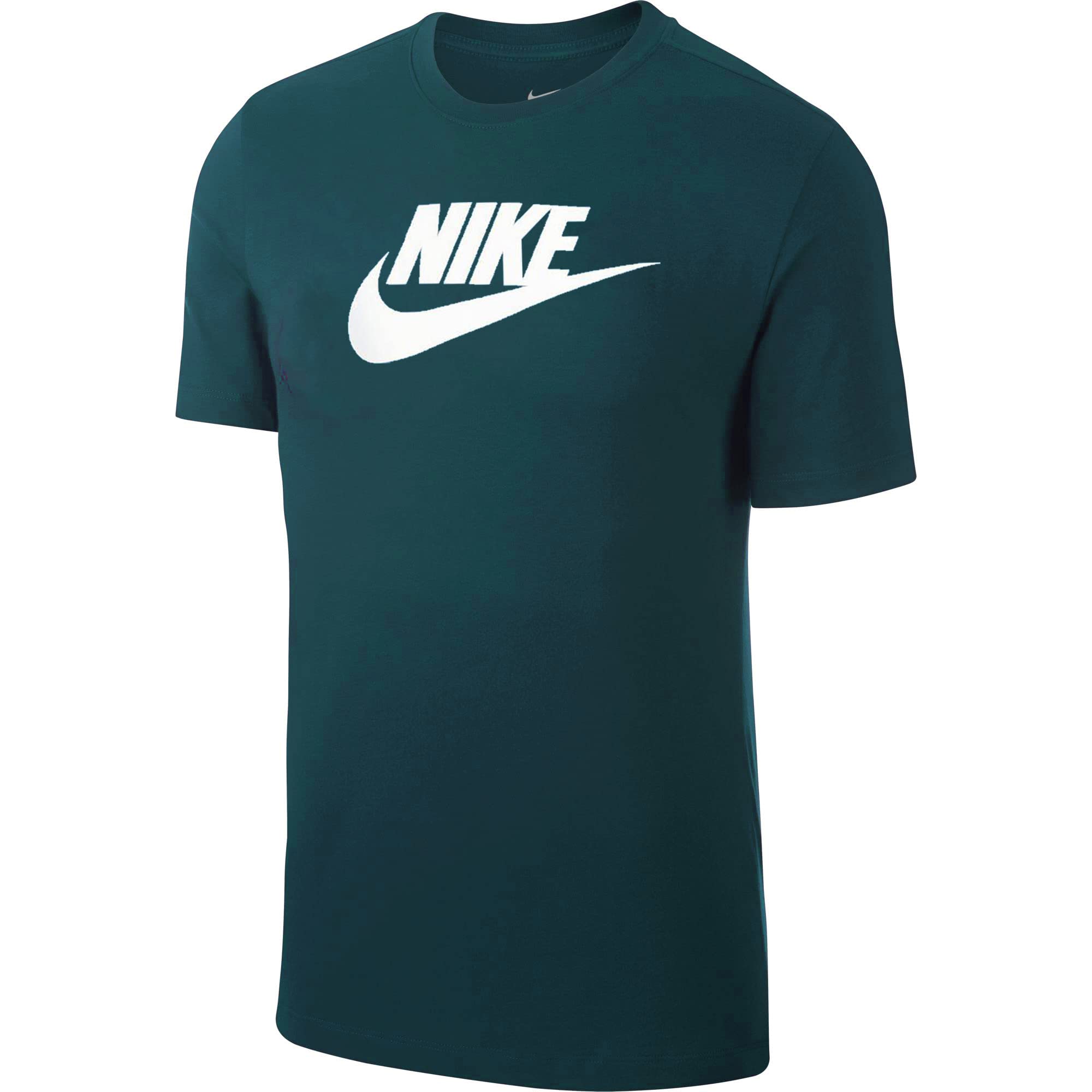 Nike mens Sportswear Hangtag Swoosh Tee, Deep Turquoise/White, Medium