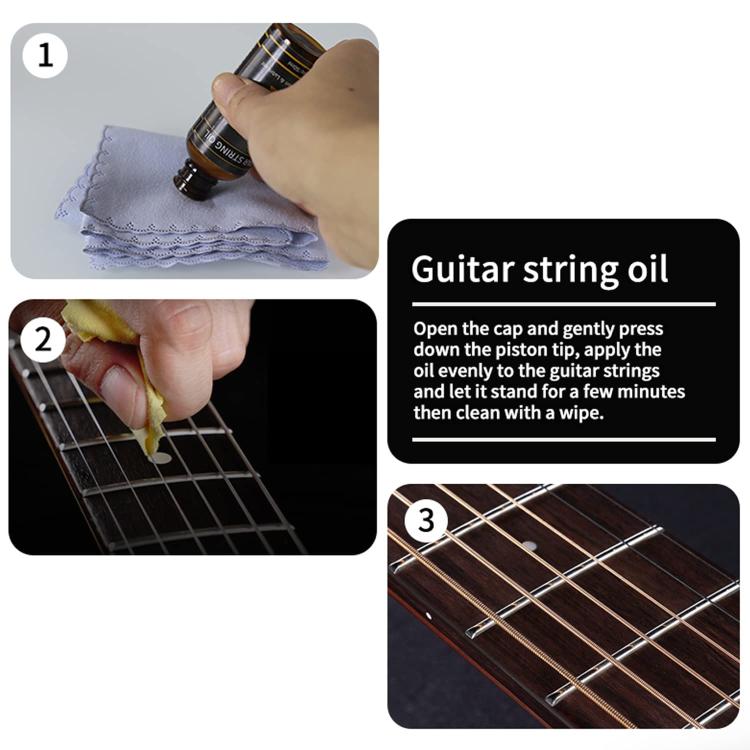 50ml String Oil, Guitar String Care/Cleaning/Polishing Accessories, Lubricant for Guitar, Ukulele