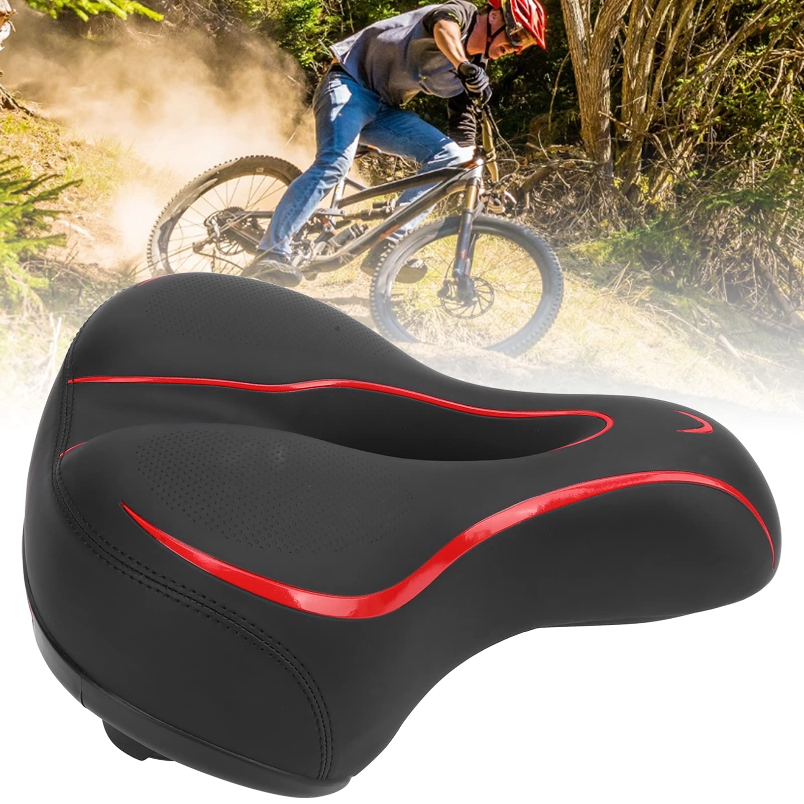 Bicycle Saddle Pad,Bike Seat Cover , Bike Saddle Cushion, Shock Absorption Bicycle Saddle Cushion Padwith Reflective Strip for Exercise, Mountain, Road, Stationary Spin Bike, Bike Seat Cover ,Bic