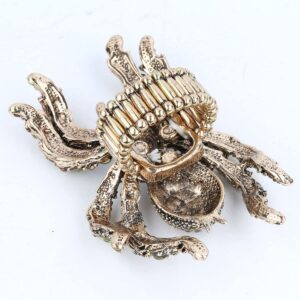 YACQ Halloween Spider Rings for Women, Stretch Rings Fit Finger 6 to 9, Halloween Rings for Women, Silk Scarf Holders