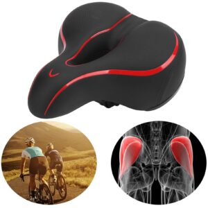 Bicycle Saddle Pad,Bike Seat Cover , Bike Saddle Cushion, Shock Absorption Bicycle Saddle Cushion Padwith Reflective Strip for Exercise, Mountain, Road, Stationary Spin Bike, Bike Seat Cover ,Bic