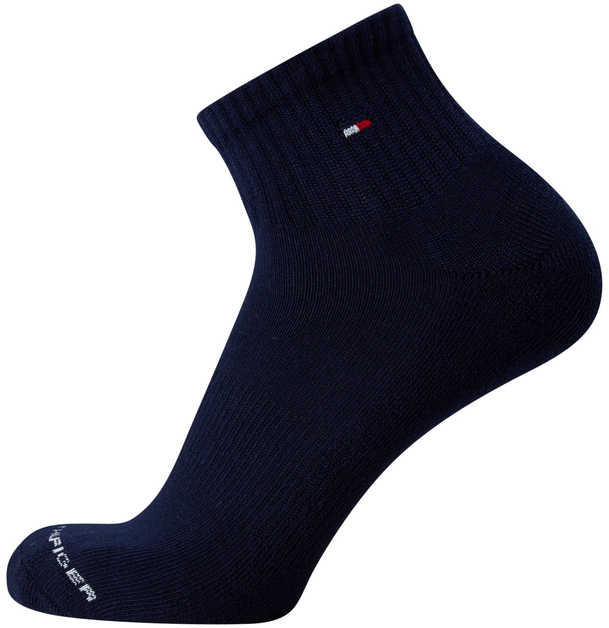 Tommy Hilfiger Men's Quarter Socks - 12 Pack Soft Cushion Athletic Ankle Socks for Men - Breathable Men's Sports Socks, Size 7-12, Navy Multi