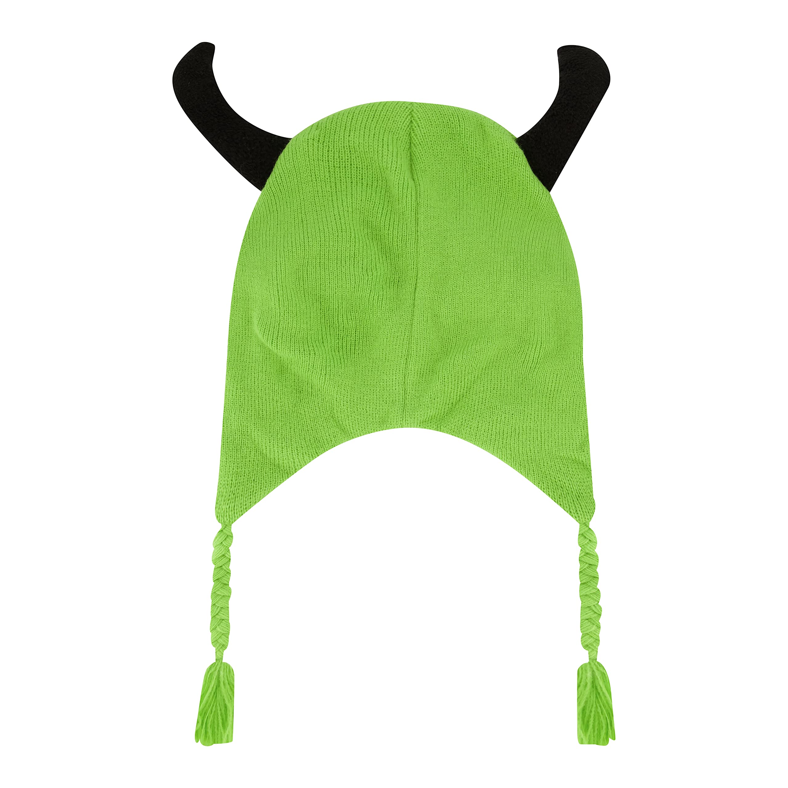 Invader Zim Beanie Hat, Gir Cosplay Adult Peruvian Winter Knit Cap with Ears and Tassels, Green One Size