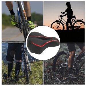 Bicycle Saddle Pad,Bike Seat Cover , Bike Saddle Cushion, Shock Absorption Bicycle Saddle Cushion Padwith Reflective Strip for Exercise, Mountain, Road, Stationary Spin Bike, Bike Seat Cover ,Bic