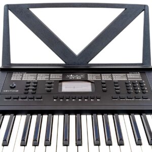 Vault KT-54 Keytone 54-Key Keyboard Black Bundle with Headphones, Keyboard Stickers, Austin Bazaar Instructional DVD and Polishing Cloth