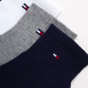 Tommy Hilfiger Men's Quarter Socks - 12 Pack Soft Cushion Athletic Ankle Socks for Men - Breathable Men's Sports Socks, Size 7-12, Navy Multi