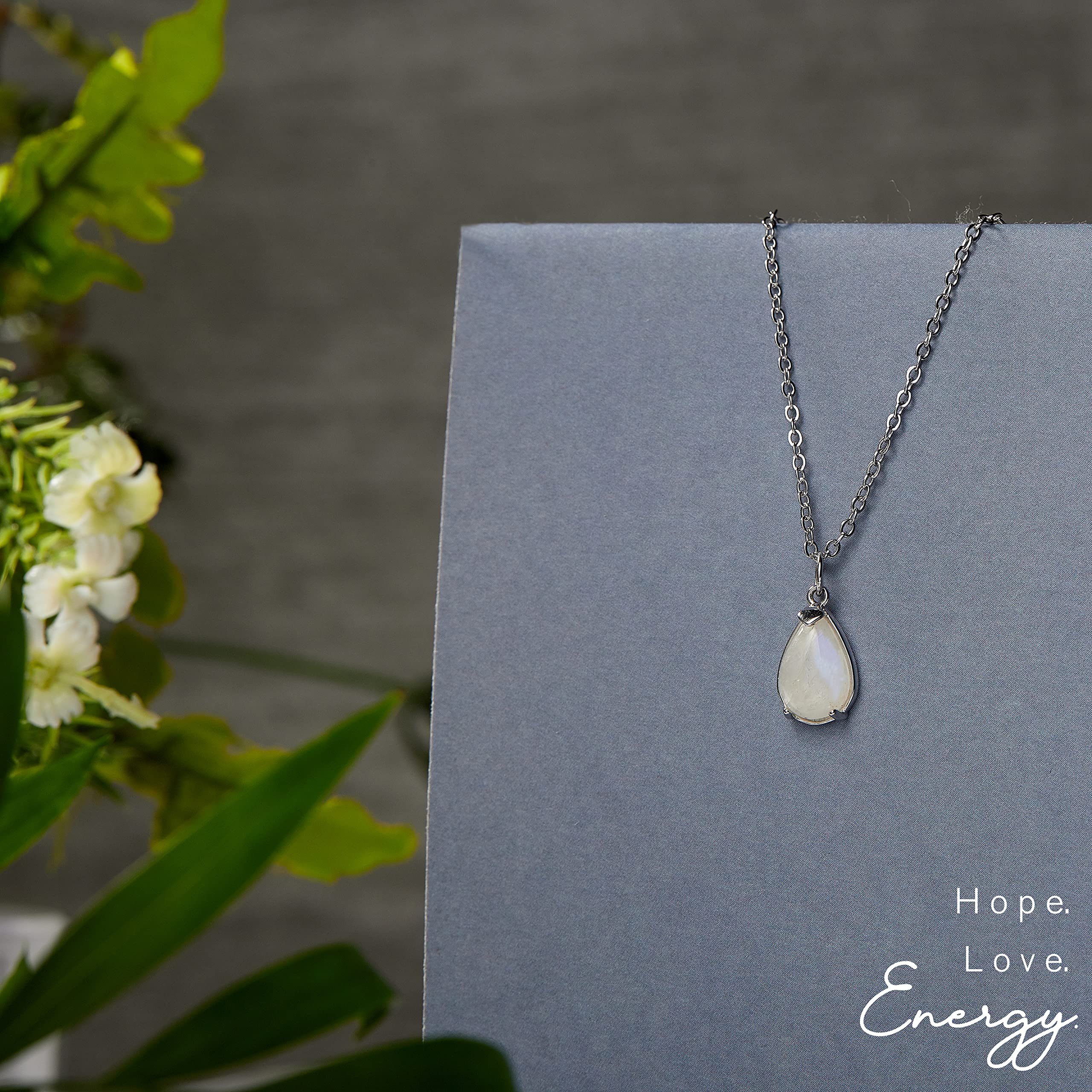 NOURISHLOV New Beginning Moonstone Sterling Silver Necklace for Women, Divorce Gifts for Women, Healing gifts for her, New Job Gift, Minimalistic Moonstone Jewelry