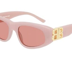 Balenciaga BB0095S 003 53MM Pink/Red Cateye Sunglasses for Women + Bundle with Designer iWear Eyewear Kit