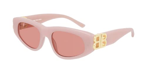 Balenciaga BB0095S 003 53MM Pink/Red Cateye Sunglasses for Women + Bundle with Designer iWear Eyewear Kit