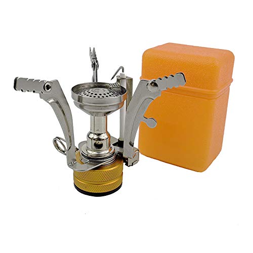 Peidesi Mini Gas Stove Outdoor Folding Tourist Burner Portable Furnace Picnic Cooking Split Stoves Cooker Gas Burner Camping Supplies for Propane Butane Isobutane Fuel Canister