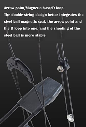 Dual-Purpose Compound Bow Hunting Catapult Bow for Steel Ball and Arrow, Draw Weight 40-65lbs Adjustable,Short-Axis Compound Bow,Left/Right Hand Avalible (bow set)