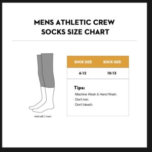 Heatuff Mens Moisture Wicking Heavy Cushion Crew Socks, Reinforced Heel & Toe Durable Socks