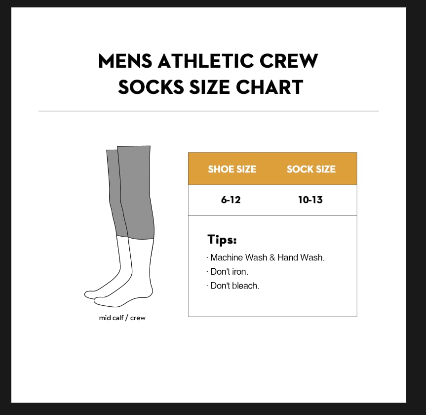 Heatuff Mens Moisture Wicking Heavy Cushion Crew Socks, Reinforced Heel & Toe Durable Socks