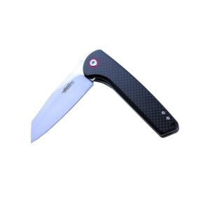 Joker JKR10014 Bearing Assisted Opening Knife, G10 / Carbon Fiber Handle in Black and 3.54 in. D2 Steel Blade, Overall Length 8.07 in. Tool for fishing, hunting, camping and hiking.