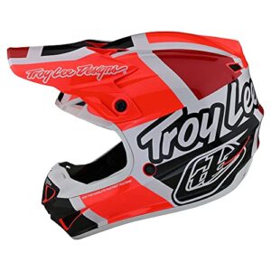 Troy Lee Designs SE4 Polyacrylite Midnight Motocross Helmet - Full Face Offroad Motorcycle Dirt Bike ATV Powersports Dual Sport Racing Helmet - Boys Girls Kids (Red/Charcoal, LG)