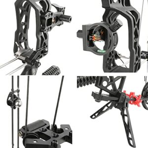 Dual-Purpose Compound Bow Hunting Catapult Bow for Steel Ball and Arrow, Draw Weight 40-65lbs Adjustable,Short-Axis Compound Bow,Left/Right Hand Avalible (bow set)