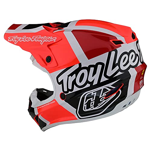 Troy Lee Designs SE4 Polyacrylite Midnight Motocross Helmet - Full Face Offroad Motorcycle Dirt Bike ATV Powersports Dual Sport Racing Helmet - Boys Girls Kids (Red/Charcoal, LG)