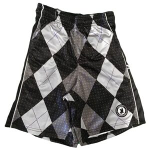 Flow Society Mens Black & Silver Argyle Athletic Shorts with Pockets