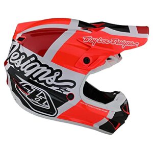 Troy Lee Designs SE4 Polyacrylite Midnight Motocross Helmet - Full Face Offroad Motorcycle Dirt Bike ATV Powersports Dual Sport Racing Helmet - Boys Girls Kids (Red/Charcoal, LG)