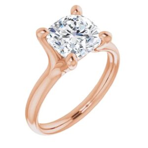 10K Solid Rose Gold Handmade Engagement Ring 3.0 CT Cushion Cut Moissanite Diamond Solitaire Wedding/Bridal Ring for Women/Her Propose Ring (5.5)