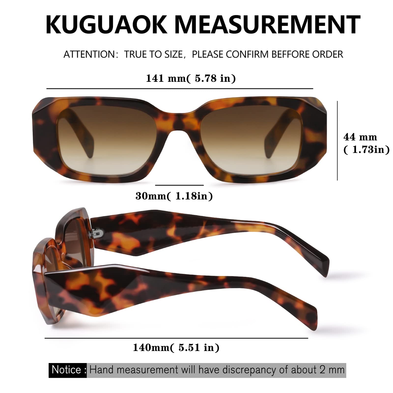 KUGUAOK Trendy Rectangle Sunglasses for Women 90s Retro Style Sun Glasses Outdoor Travel 100% UV Protection Goggles